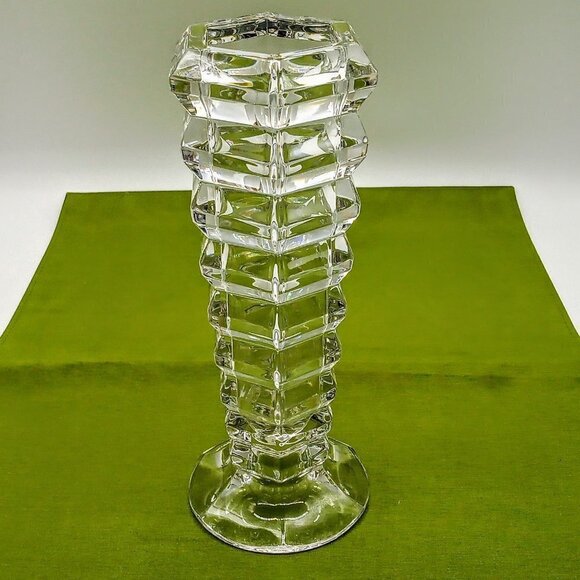 Clear Crystal 8" Hexagonal Vase - Picture 1 of 4